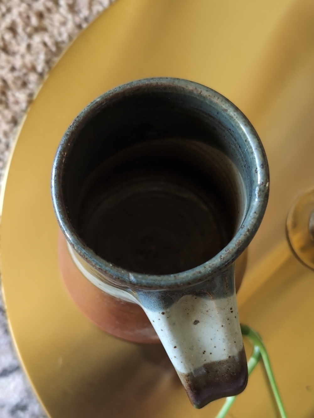 Ceramic Glazed Mug in Brown, Cream & Blue - Picture 6 of 12